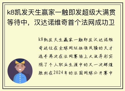 k8凯发天生赢家一触即发超级大满贯等待中，汉达诺维奇首个法网成功卫冕 - 副本